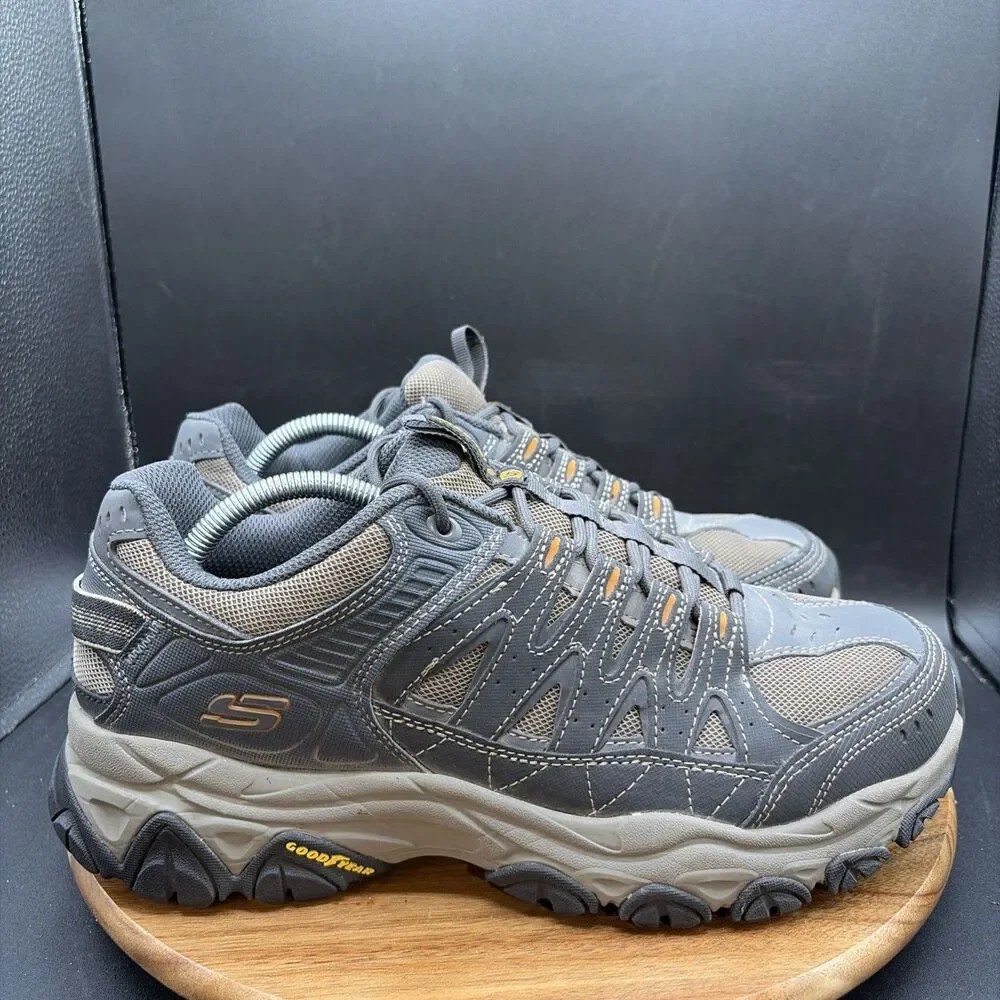 Skechers After Burn M.Fit 2.0 Mens Size 11 WW Trail Shoes Gray Goodyear Sneakers